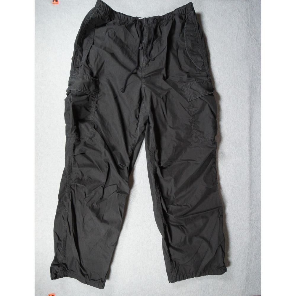 TNA Pants Womens Large Black Cargo Parachute Utility Streetwear Aritzia Casual